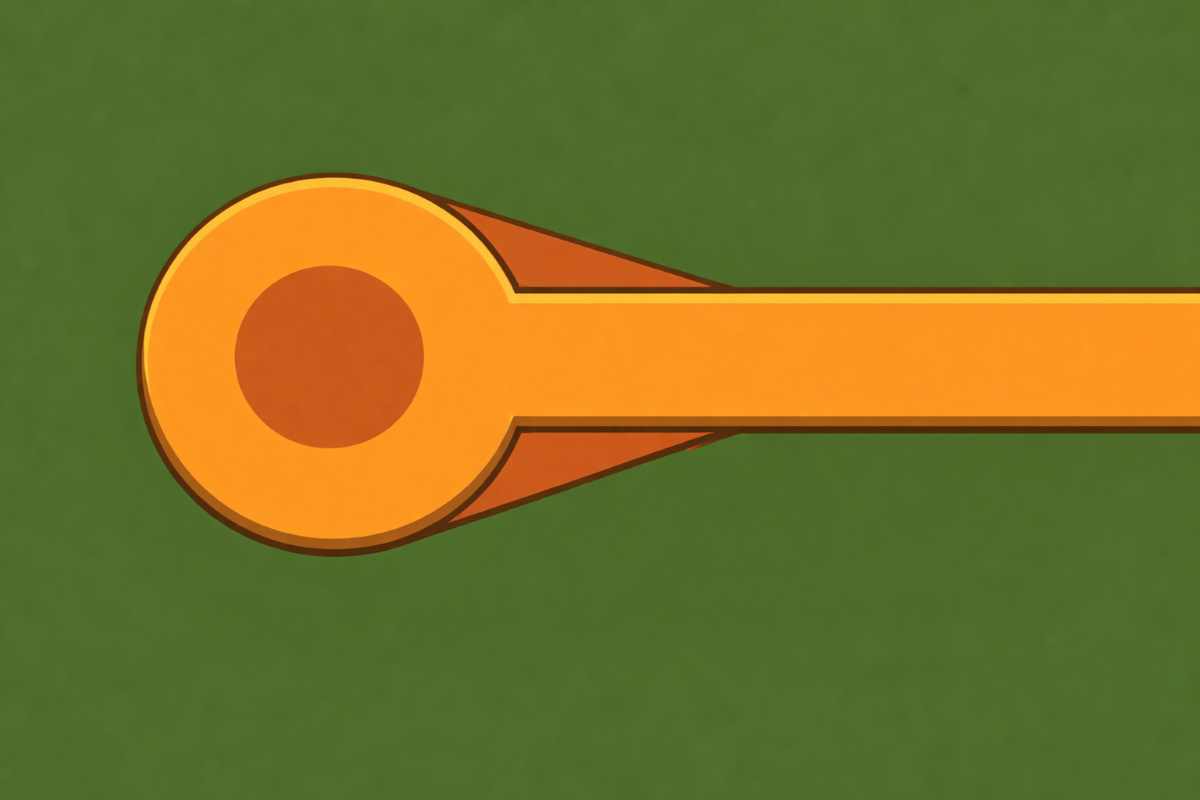 Illustration eines orangefarbenen Schlüssel-Symbols vor grünem Hintergrund – embedded hardware.