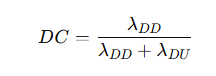 DC* = λ_DD/(λ_DD+λ_DU); Formeldarstellung aus der Elektronik, relevant für embedded software.